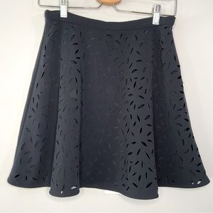 Banana Republic navy blue laser cut full skirt